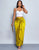 Golden Muse Draped Satin Maxi Skirt