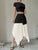 Monochrome Majesty Pleated Asymmetrical Skirt