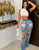 Diamond Drape Distressed Denim Set