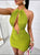 Midnight Flame Ruched Cutout Mini Dress