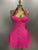 Glam Button Halter Mini Dress