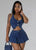 Quilted Curve Denim Mini Set