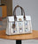 Mystic Cat Tarot Embroidered Leather Tote – Artistic Statement Bag