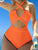 Crisscross Cutout Textured One-Piece Swimsuit