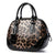 Luxury Glossy Black Crocodile-Embossed Dome Handbag with Dual Handles & Gold Accents