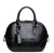 Luxury Glossy Black Crocodile-Embossed Dome Handbag with Dual Handles & Gold Accents
