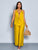 Golden Glow Halter Set – Satin Cowl Top & Wide-Leg Pants