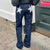Vintage Jeans Aesthetic Star Pattern Print Loose Straight Leg Denim