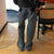 Vintage Jeans Aesthetic Star Pattern Print Loose Straight Leg Denim