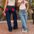 Vintage Jeans Aesthetic Star Pattern Print Loose Straight Leg Denim