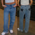 Vintage Jeans Aesthetic Star Pattern Print Loose Straight Leg Denim