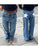 Vintage Jeans Aesthetic Star Pattern Print Loose Straight Leg Denim
